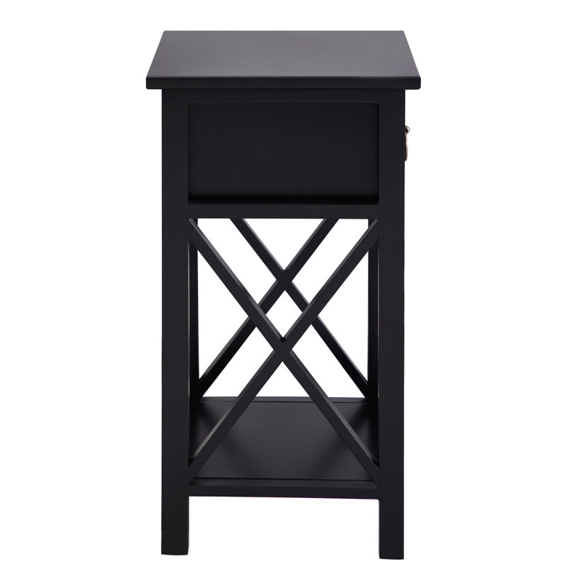 Breakwater Bay Adelmar Small Night Stand with Storage Shelf and Drawer